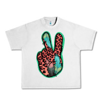 Lunar Rock Feather Pink Leopard Peace Sign Urban Heavy Tee - Jasminsmagicworld