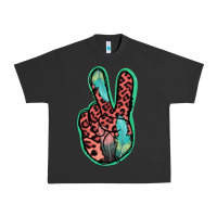 Pigment Black Feather Pink Leopard Peace Sign Urban Heavy Tee - Jasminsmagicworld