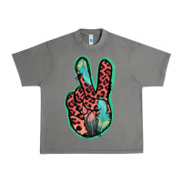 Tornado Feather Pink Leopard Peace Sign Urban Heavy Tee - Jasminsmagicworld