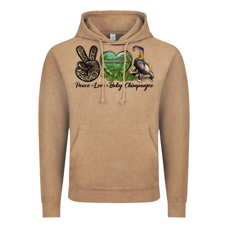 Leopard Peace Love Baby Chimpanzee Vintage Hoodie by LillyAllenDesigns | Teevron