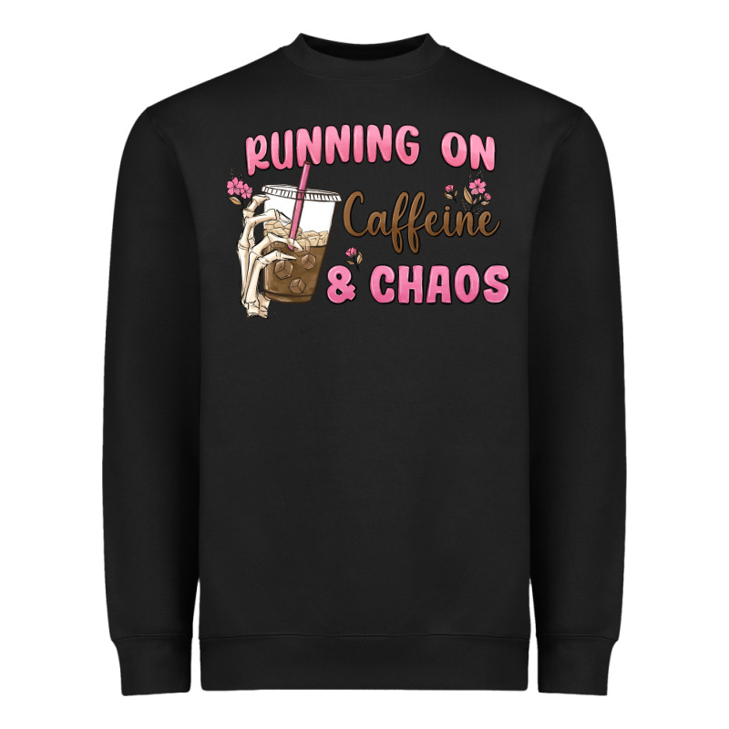 Running On Caffeine & Chaos Heavyweight Sweatshirt by MaliasSmallBusiness | Teevron