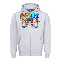 Heather Grey pride gaymer Zipper Hoodie - Artiststas