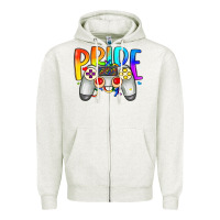 Oatmeal Heather pride gaymer Zipper Hoodie - Artiststas