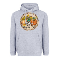 Heather Grey Happy Fall Heavyweight Hoodie - texasbilliewilder