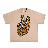 Burro Leopard Sunflower Peace Sign Urban Heavy Tee - Jasminsmagicworld