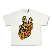 Pistachio Leopard Sunflower Peace Sign Urban Heavy Tee - Jasminsmagicworld