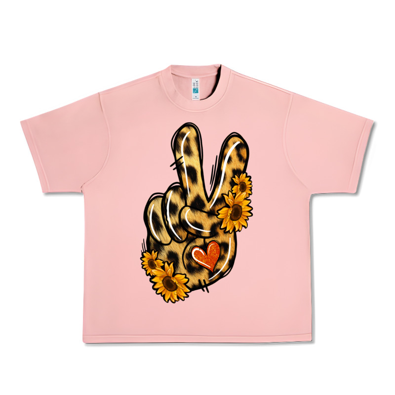 Leopard Sunflower Peace Sign Urban Heavy Tee by Jasminsmagicworld | Teevron