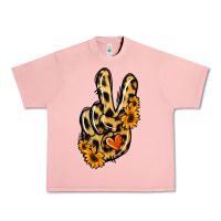 Salmon Leopard Sunflower Peace Sign Urban Heavy Tee - Jasminsmagicworld