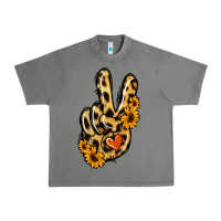 Tornado Leopard Sunflower Peace Sign Urban Heavy Tee - Jasminsmagicworld