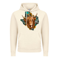 Vintage Artic Texas map long haired shaggy cow Vintage Hoodie - Jasminsmagicworld