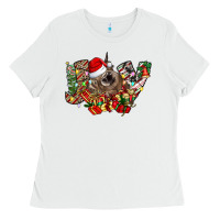 White christmas joy highland cow Ladies Tee - CowhideDigitalArt
