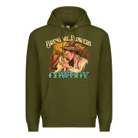 Army Green Bring me flowers cowboy Premium Hoodie - HowdyJamesFarm