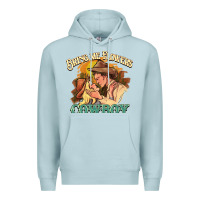 Blue Mist Bring me flowers cowboy Premium Hoodie - HowdyJamesFarm