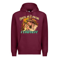Burgundy Bring me flowers cowboy Premium Hoodie - HowdyJamesFarm