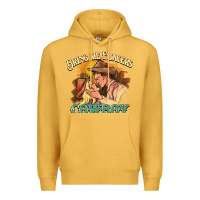 Mustard Bring me flowers cowboy Premium Hoodie - HowdyJamesFarm