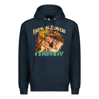Navy Bring me flowers cowboy Premium Hoodie - HowdyJamesFarm
