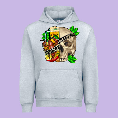 Skull Crawfish Season Urban Hoodie Designed By Fadigitalartstudio