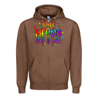 Chestnut y all means all y all Zipper Hoodie - Artiststas