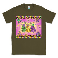 Army Green mardi gras bead dogs Classic Tee - MaliasSmallBusiness