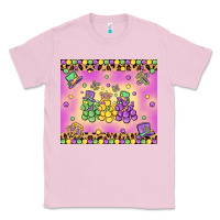 Bubblegum Pink mardi gras bead dogs Classic Tee - MaliasSmallBusiness