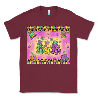 Burgundy mardi gras bead dogs Classic Tee - MaliasSmallBusiness