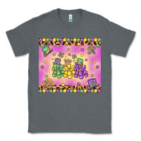 Charcoal Heather mardi gras bead dogs Classic Tee - MaliasSmallBusiness