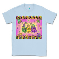 Dusty Blue mardi gras bead dogs Classic Tee - MaliasSmallBusiness