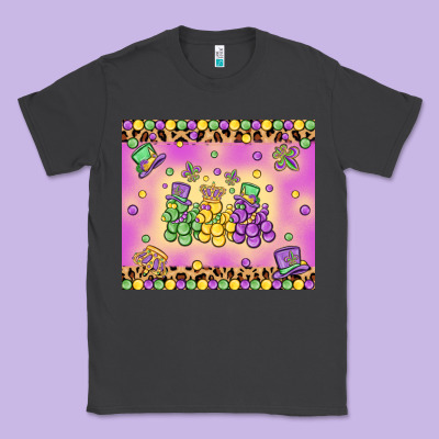 Mardi Gras Bead Dogs Classic Tee Designed By Maliassmallbusiness
