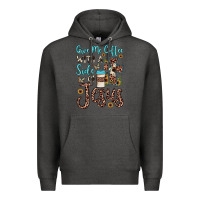Charcoal Heather give me coffee with a side of jesus Premium Hoodie - JahusDesignShop