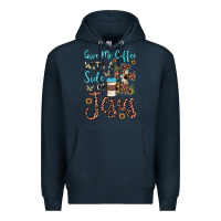 Navy give me coffee with a side of jesus Premium Hoodie - JahusDesignShop
