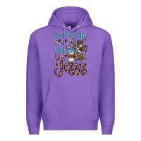 Purple give me coffee with a side of jesus Premium Hoodie - JahusDesignShop