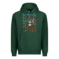 Sports Green give me coffee with a side of jesus Premium Hoodie - JahusDesignShop