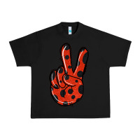 Black Ladybug Peace Sign Urban Heavy Tee - Jasminsmagicworld