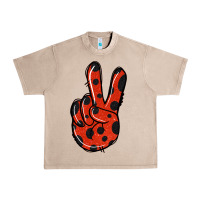 French Oak Ladybug Peace Sign Urban Heavy Tee - Jasminsmagicworld