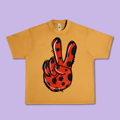 Ladybug Peace Sign Urban Heavy Tee Designed By Jasminsmagicworld