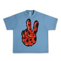 Pebble Blue Ladybug Peace Sign Urban Heavy Tee - Jasminsmagicworld