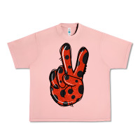 Salmon Ladybug Peace Sign Urban Heavy Tee - Jasminsmagicworld
