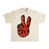 Sandshell Ladybug Peace Sign Urban Heavy Tee - Jasminsmagicworld