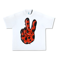 White Ladybug Peace Sign Urban Heavy Tee - Jasminsmagicworld
