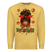 Antique Gold december girl christmas afro messy bun Premium Sweatshirt - texasbilliewilder