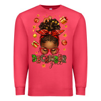 Cardinal december girl christmas afro messy bun Premium Sweatshirt - texasbilliewilder
