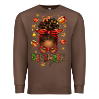 Chestnut december girl christmas afro messy bun Premium Sweatshirt - texasbilliewilder