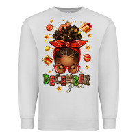 Dove Grey december girl christmas afro messy bun Premium Sweatshirt - texasbilliewilder