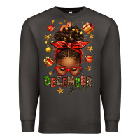 Smoke december girl christmas afro messy bun Premium Sweatshirt - texasbilliewilder