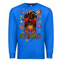 True Royal december girl christmas afro messy bun Premium Sweatshirt - texasbilliewilder