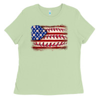 Matcha Baseball American flag Ladies Tee - Neo Western