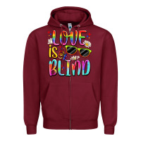 Burgundy love is blind Zipper Hoodie - Artiststas