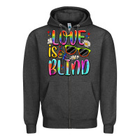 Charcoal Heather love is blind Zipper Hoodie - Artiststas