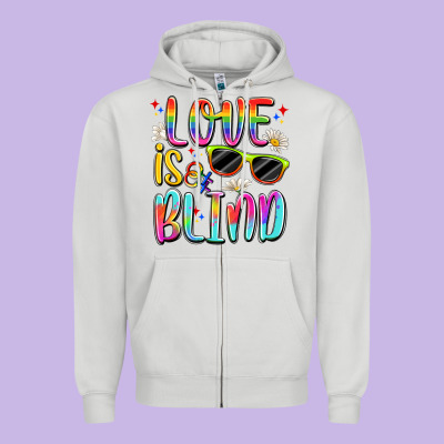 Love Is Blind Zipper Hoodie Designed By Artiststas