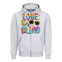 Heather Grey love is blind Zipper Hoodie - Artiststas
